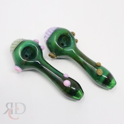 HAND PIPE FLOWER HEAD GREEN PIPE GP688 1CT
